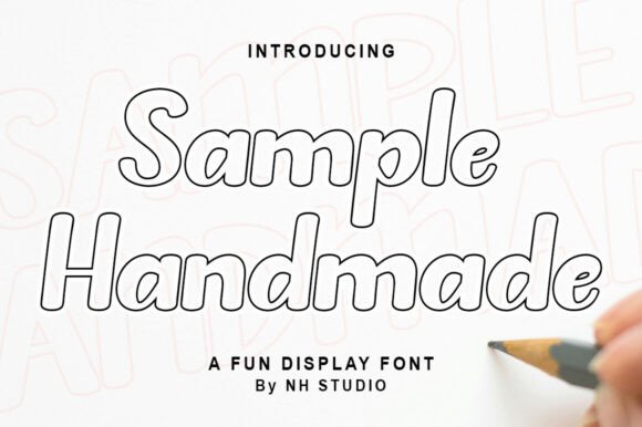 Sample Handmade Outline: A Sweet Handwritten Font for Makers