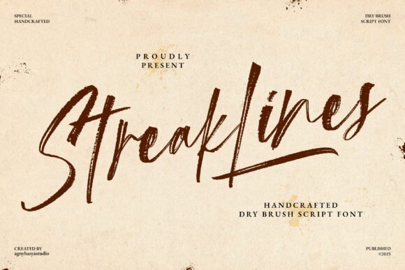 Streaklines: A Dry Brush Script Font for Makers